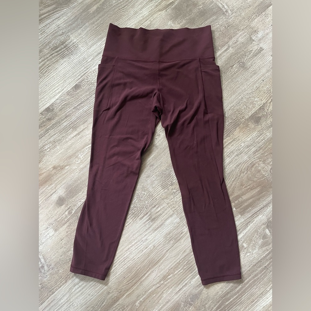 Athleta Burgundy High-Waisted Leggings